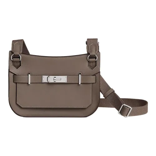 HERMES Jypsiere Swift Calfskin Shoulder Bag Crossbody Bag Mini Women's Elephant Gray