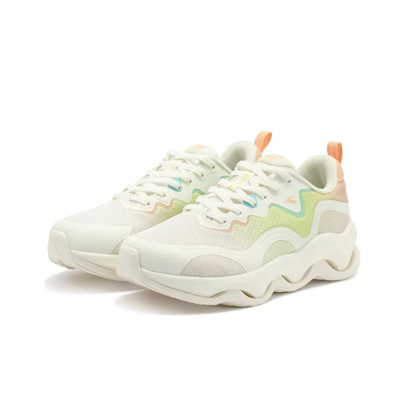 361° Outdoor Sports Anti-Slip And Wear-Resistant Breathable Low-Top Running Shoes Women's White Green-2