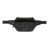 Burberry Plaid Patchwork Leather Fanny Pack Men's Black