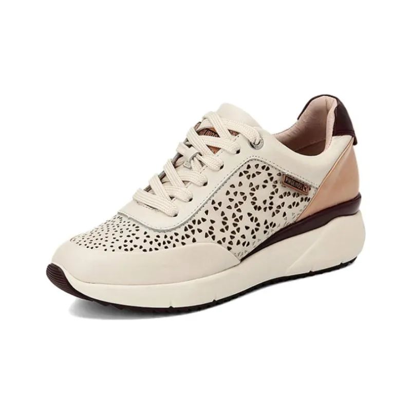 PIKOLINOS Casual Shoes Women's Low Top Coconut Milk White/Sage Green-1