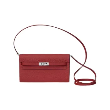 HERMES Kelly To Go Epsom Leather Shoulder Bag Crossbody Bag Women's K1 Rouge Grenade Garnet Red
