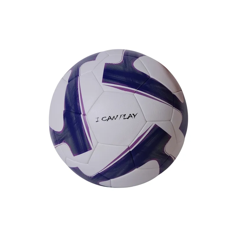 PEAK Size 5 Soccer PU Machine Stitched Soccer Ball Unisex White Purple-4