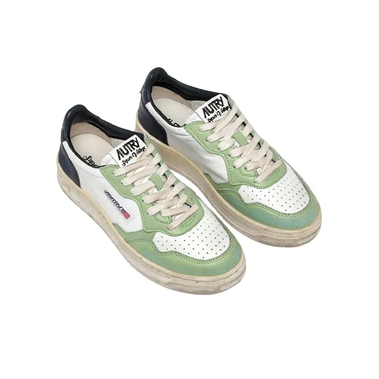 AUTRY Medalist Super Vintage Low Leather Sneakers 'White Green Teal' Women's-2