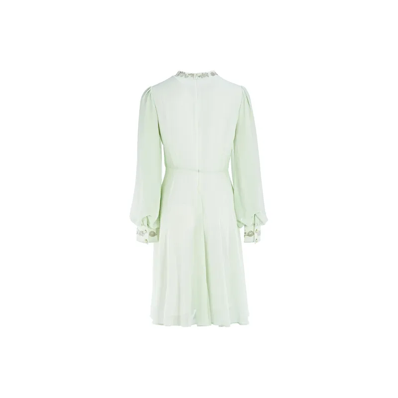 Marie Elie Long-Sleeved Dresses Women's Light Green-1