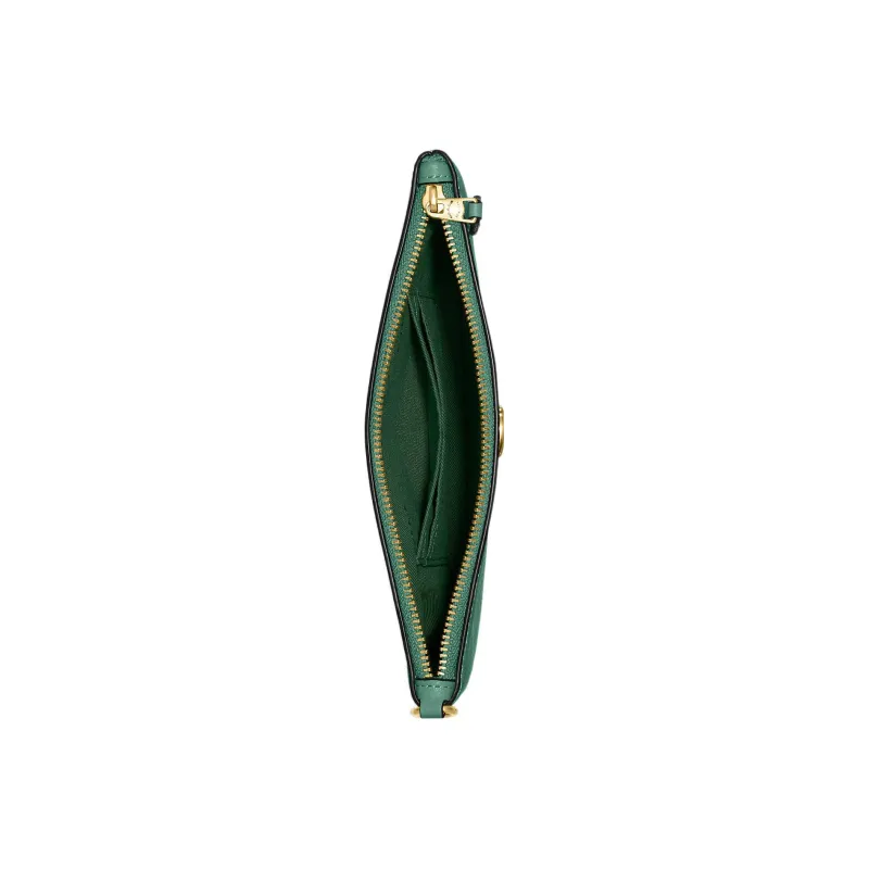 COACH Wristlet Pebbled Leather Wrist Bags Clutches Small Size Women's Green-2