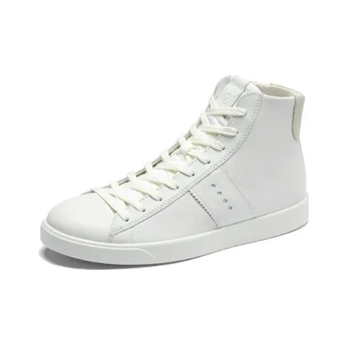 Ecco Skateboard Shoes Women's High-Top White