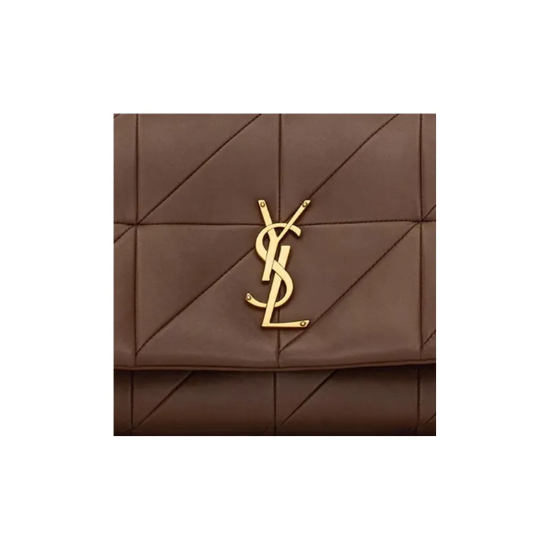 SAINT LAURENT Lambskin Portable Crossbody Bag, Shoulder Bag Women's Brown-5