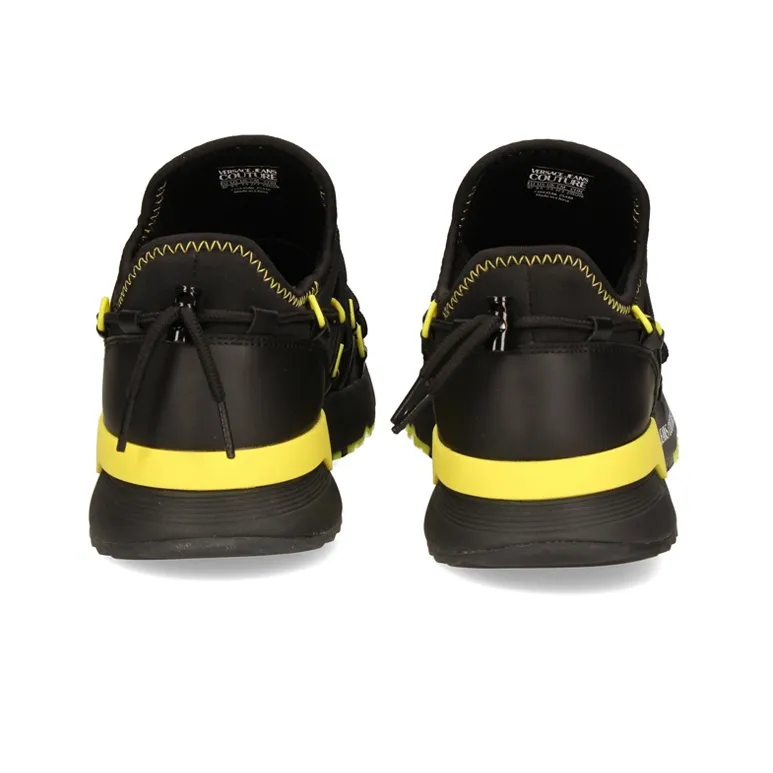 VERSACE JEANS Low Top Sports Casual Shoes Men's Black Yellow-6