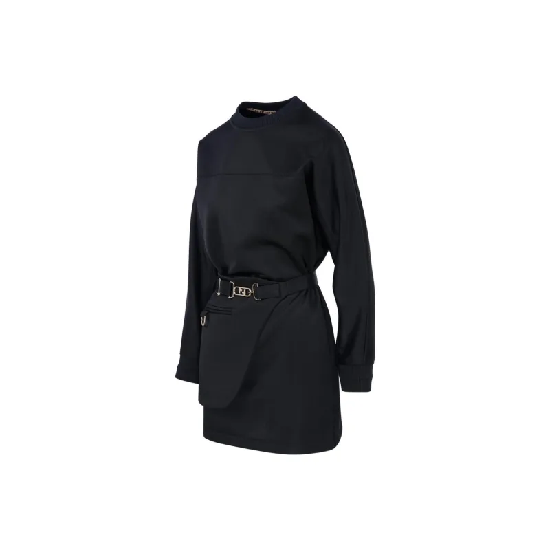 FENDI Long-Sleeved Dresses Women's Black-4