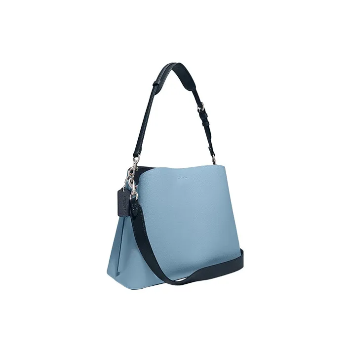 COACH Willow Pebbled Leather Portable Crossbody Bag Shoulder Bag Women's Light Blue-1