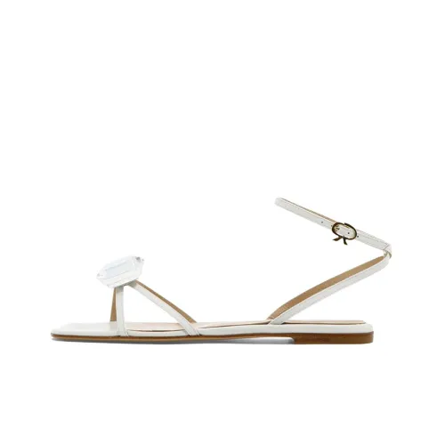 GIANVITO ROSSI Embellished Leather Flat Sandals