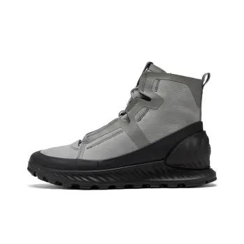 Ecco Casual Shoes Men High Top Black Gray Color