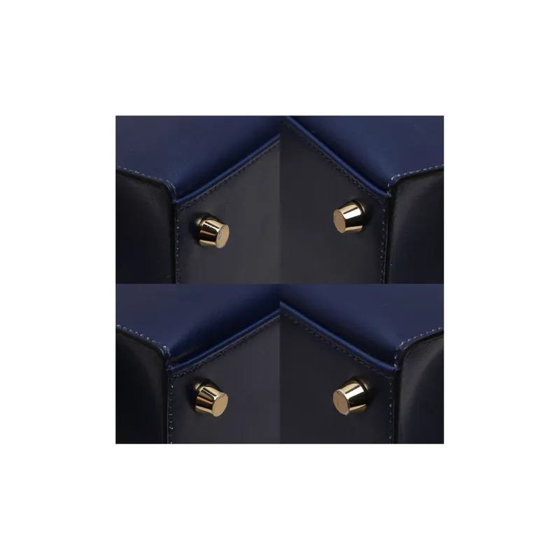 HERMES Kelly Box Calfskin Kelly Bag Handbag Shoulder Bag Women's Sapphire Blue-9