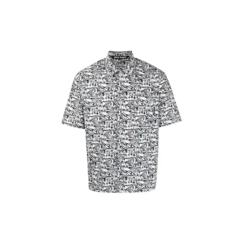 PALM ANGELS Waves-print Bowling Shirt