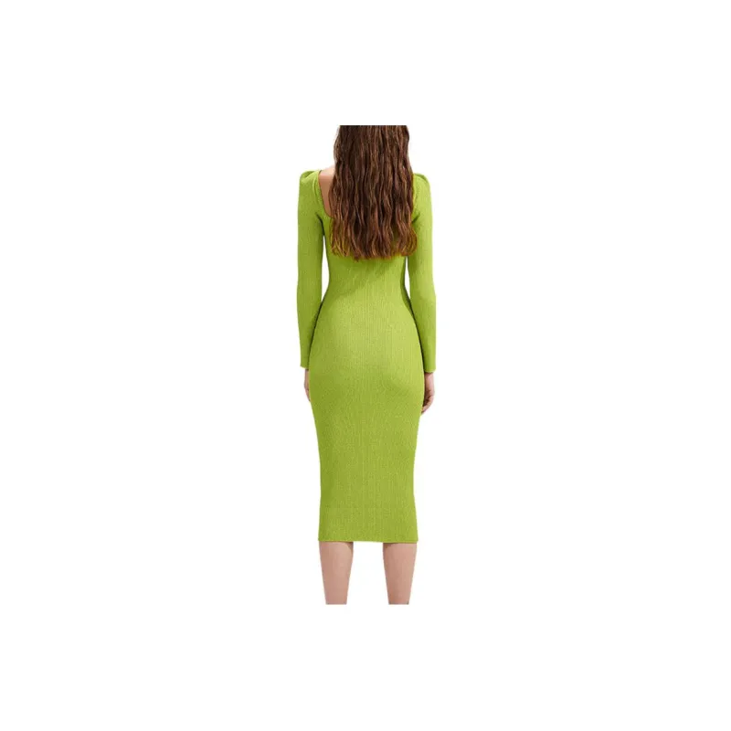 Self portrait Long Sleeved Dresses Women's Fruit Green-1