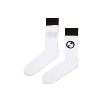 GUCCI Graphic Logo Embroidered Striped Socks