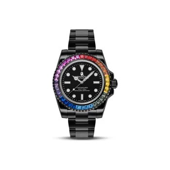 A BATHING APE Type 1 Bapex Crystal Stone Watch Silver