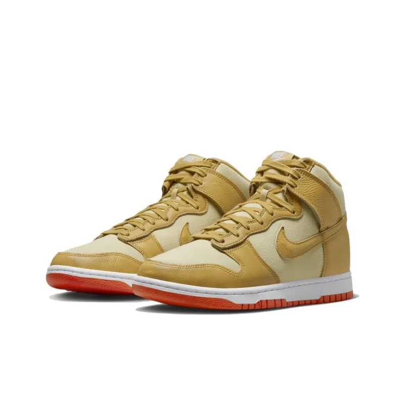 Nike Dunk High Wheat Gold Safety Orange-2