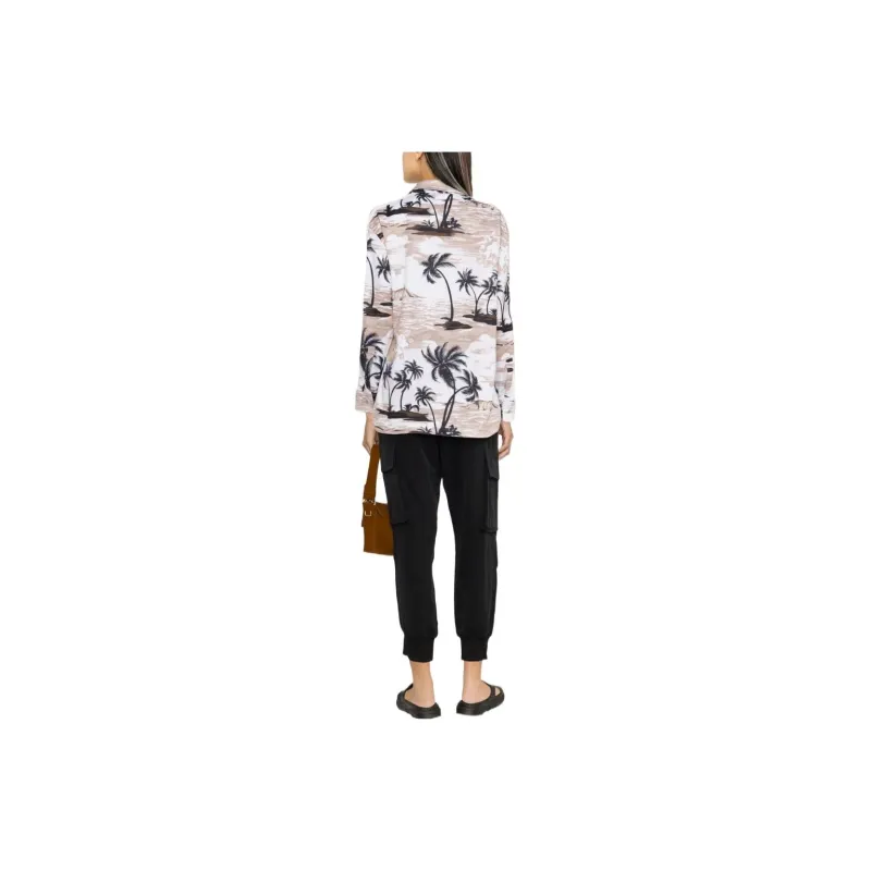 PALM ANGELS Hawaiian Track Shirt Beige/Black-1