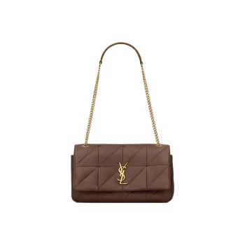 SAINT LAURENT Lambskin Portable Crossbody Bag, Shoulder Bag Women's Brown