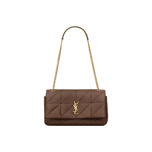 SAINT LAURENT Lambskin Portable Crossbody Bag, Shoulder Bag Women's Brown