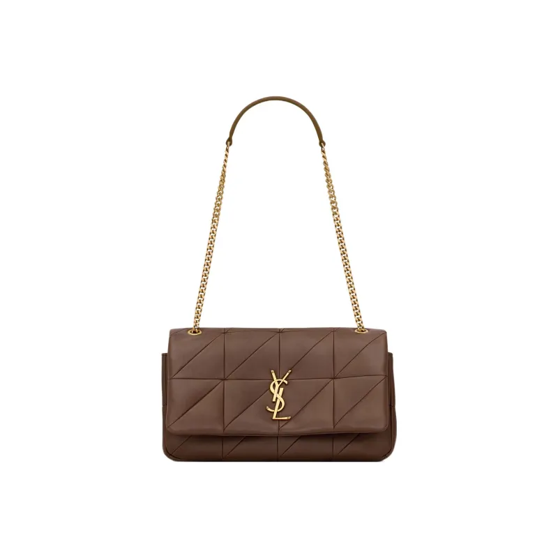SAINT LAURENT Lambskin Portable Crossbody Bag, Shoulder Bag Women's Brown-0
