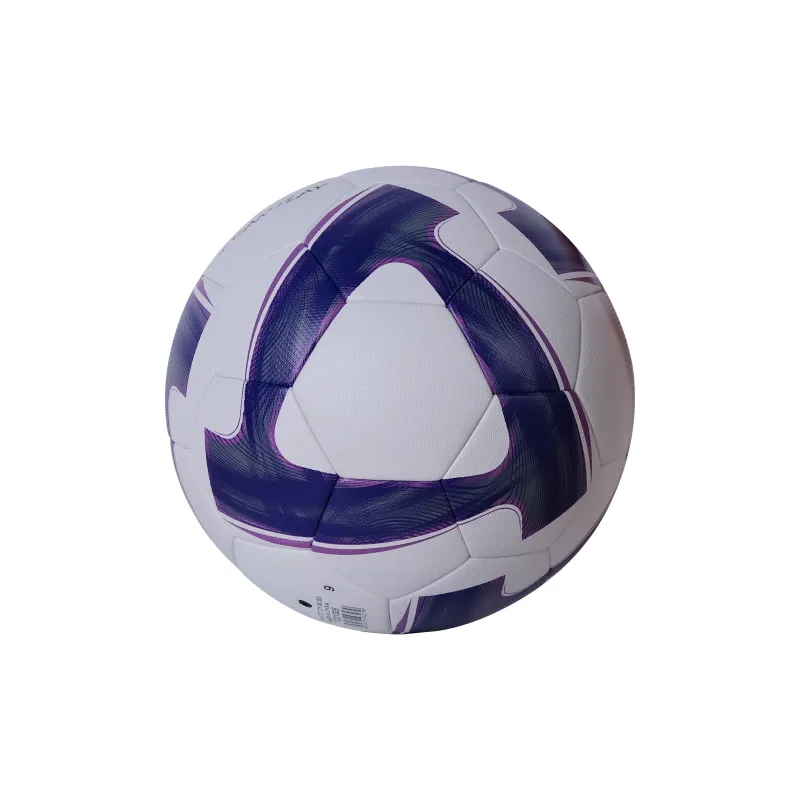 PEAK Size 5 Soccer PU Machine Stitched Soccer Ball Unisex White Purple-3