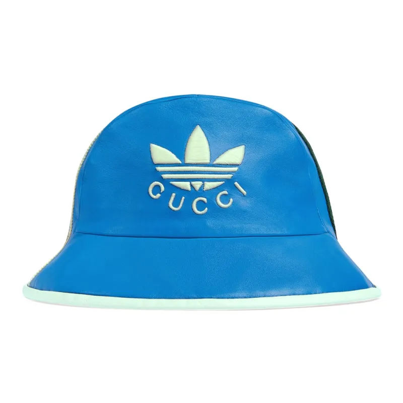 Adidas X GUCCI X ADIDAS Collaboration Bucket Hats Women's Blue/White-0