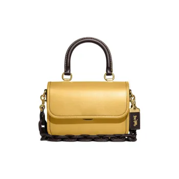 COACH Rogue Leather Shoulder Bag, Crossbody Bag, Handbag Trumpets Women's Yellow