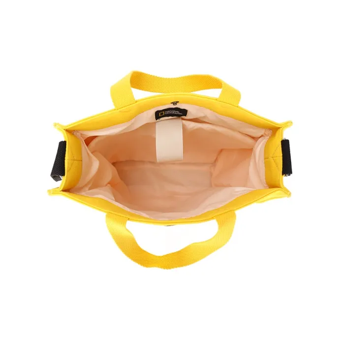 NATIONAL GEOGRAPHIC Canvas Tote Bag, Shopping Bag, Shoulder Bag Large Size Women's Yellow/Black/Beige-4