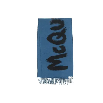 Alexander McQueen Knit Scarves Unisex Dark Blue