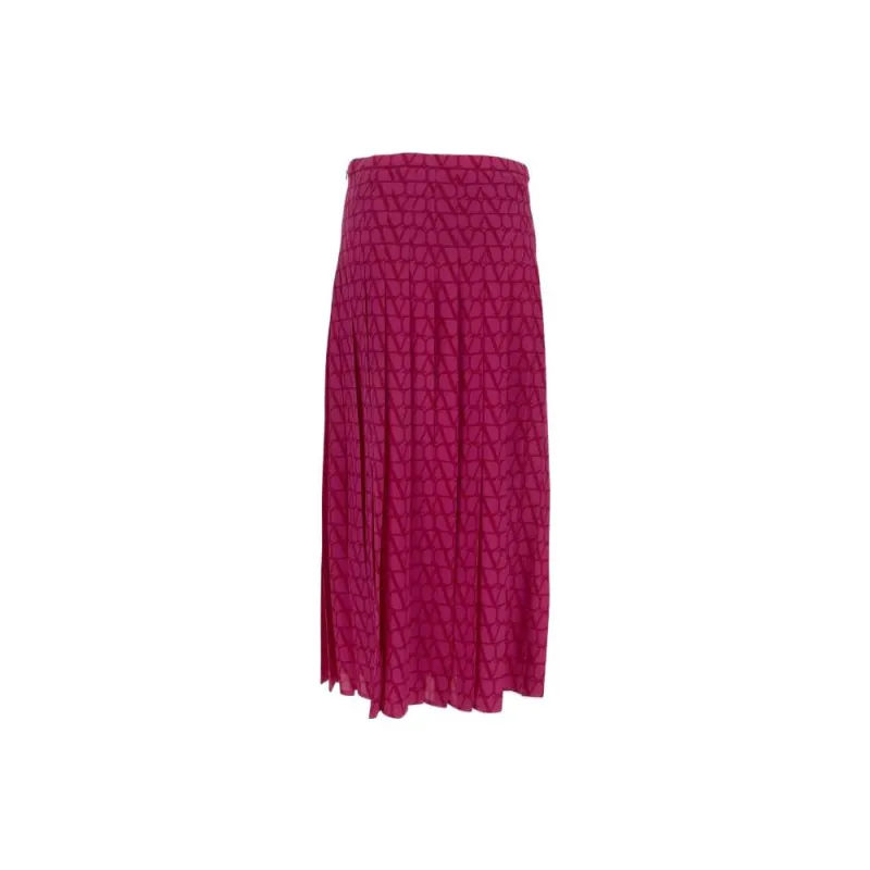 Valentino Denim Short Skirts Women's Rose Red-1