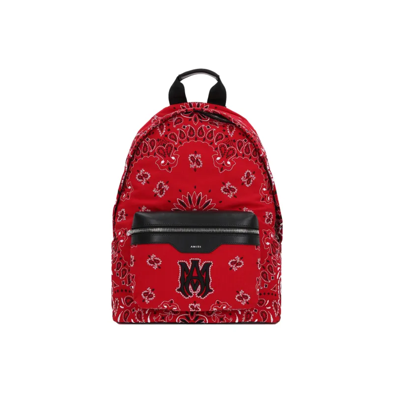 AMIRI Cotton With Calfskin Backpack Men's Red-0