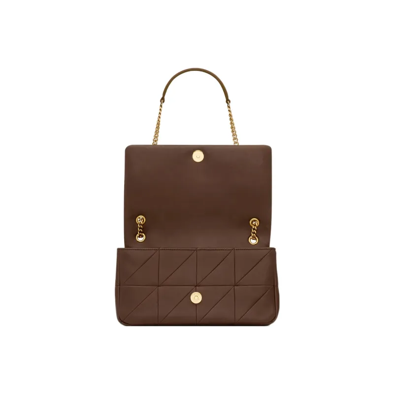 SAINT LAURENT Lambskin Portable Crossbody Bag, Shoulder Bag Women's Brown-3