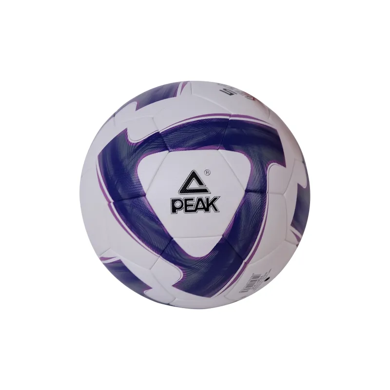 PEAK Size 5 Soccer PU Machine Stitched Soccer Ball Unisex White Purple-1