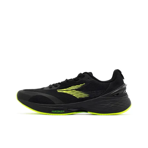 361° Flying Wing Running Shoes Men Low-Top Obsidian Black/Fluorescent Solar Yellow