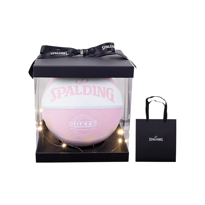 SPALDING G.O.A.T.S Flower Ball Series PU Basketball Pink White Size 7 Ball Training Unisex-3