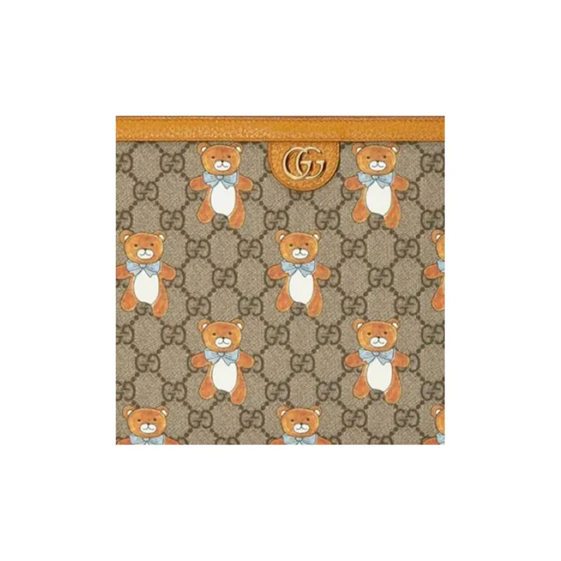 GUCCI KAI Collaboration Canvas With Leather Clutch Unisex Ebony/Brown-4