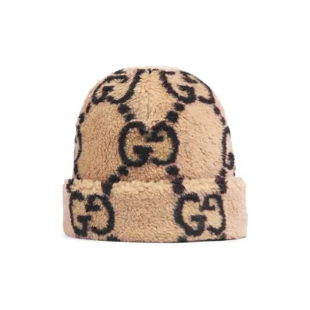 GUCCI Wool Beanies Unisex Beige