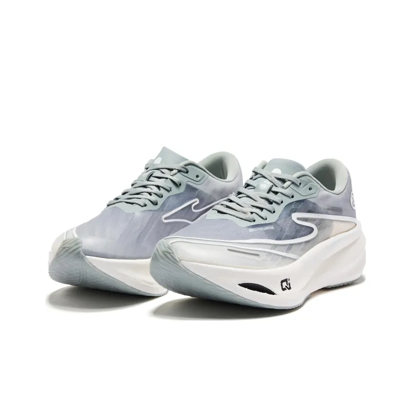 Erke Zhijing 1.0 Cushioning Anti Slip And Wear Resistant Low Top Running Shoes Women's Silver White-2