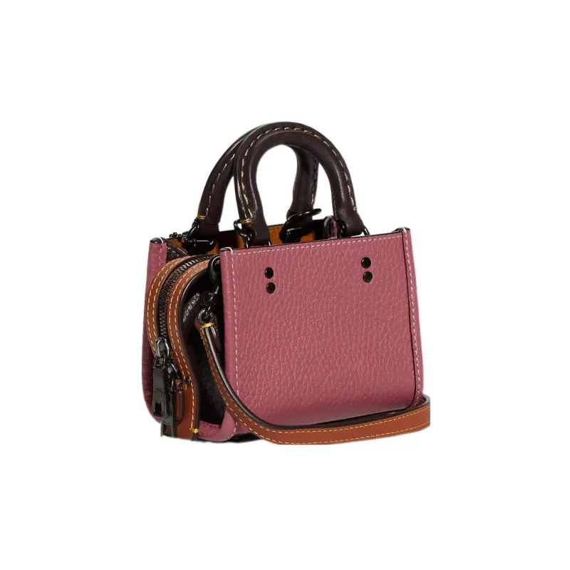 COACH Rogue Recycled Glove Tanned Pebbled Leather Handbag Shoulder Bag Crossbody Bag Mini Women's Rouge Red-1
