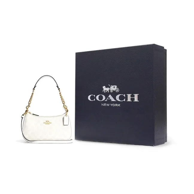 COACH Teri 25 Monogram Shoulder Bag Medium Women's White-7