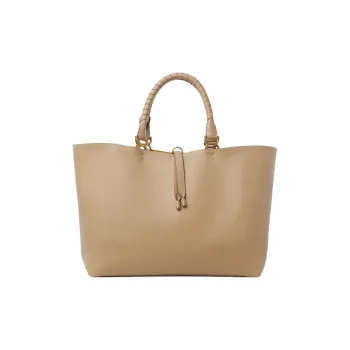 Chloe Marcie Grain Calfskin Tote Bag, Shopping Bag, Shoulder Bag, Handbag Women's Light Brown
