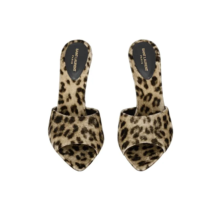 SAINT LAURENT Odor Resistant Slide Slippers Women's Light Umber-3