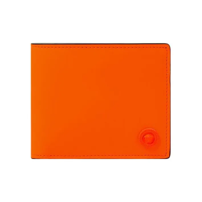 VERSACE Cow Leather Wallet Regular Men's Orange-0