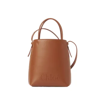 Chloe Shiny Calfskin Tote Bag Shopping Bag Handbag Shoulder Bag Crossbody Bag Mini Women's Brown