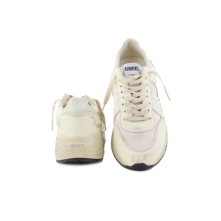Golden Goose Running Sole Shock Absorbers Low Top Casual Shoes Women's Ecru Vintage Version-3