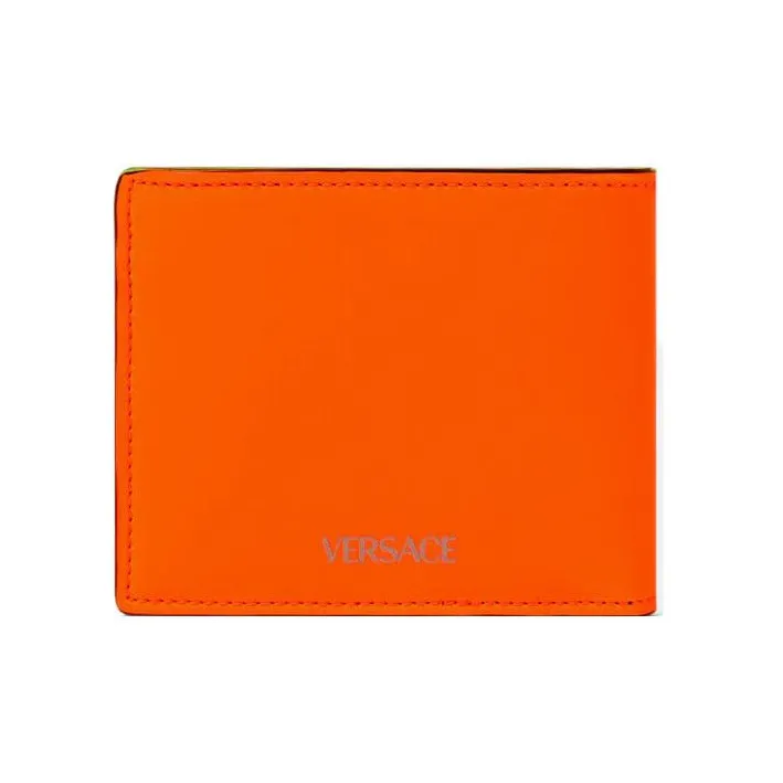 VERSACE Cow Leather Wallet Regular Men's Orange-1