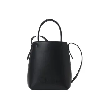 Chloe Calfskin Handbag Shoulder Bag Crossbody Bag Mini Women's Black