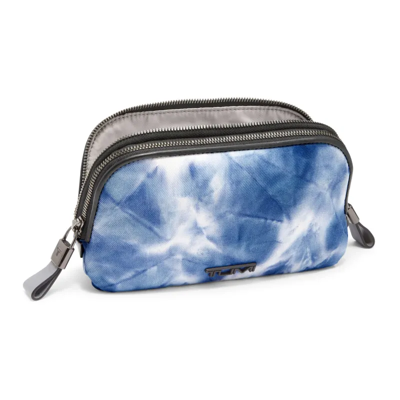 TUMI Voyageur Fabric Clutch Makeup Bag Women's Blue & White-3